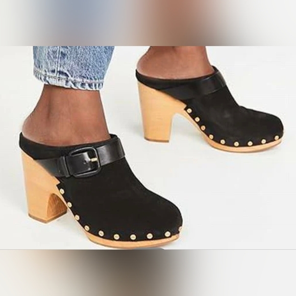 Veronica Beard Black Suede Studded Clogs – Size 9 - Picture 1 of 6